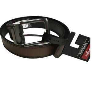 Wrangler Mens Reversible Burnished Belt Black Brown Sz 34 NWT casual western